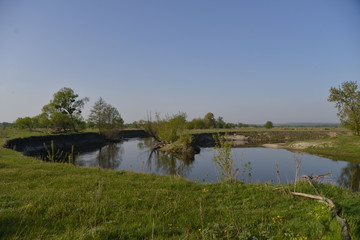 landscape with river and blue sky