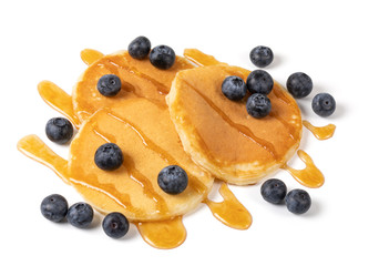 Pancakes with blueberries and syrup
