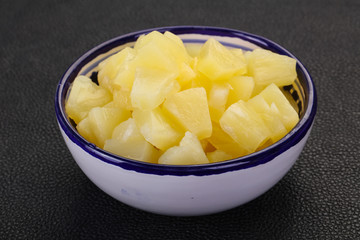 Marinated pineapple pieces