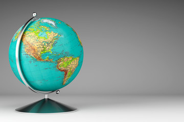 Globe with a place for a text. Illustration for the day of the geographer. 3d rendering