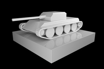 Fototapeta na wymiar A simple model of the tank. 3d rendering toy.