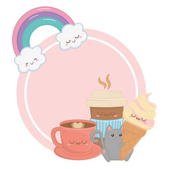 Isolated kawaii cartoons design vector illustration