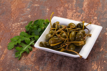 Pickled Capersberries in the bowl