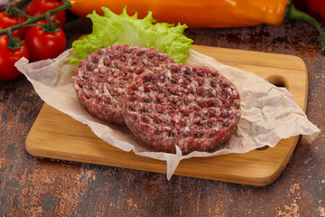 Raw burger cutlet