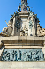 Obraz premium Fragment of Columbus Monument (1888), Barcelona, Spain