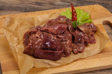 Raw chicken liver ready for cooking