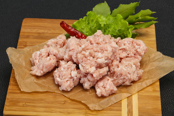 Homemade pork minced meat for cooking