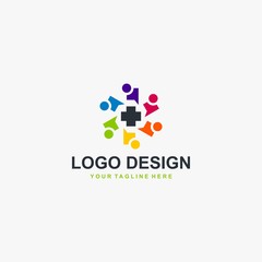 Medical group fullcolor logo design - Vector
