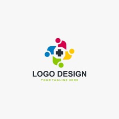 Medical group fullcolor logo design - Vector