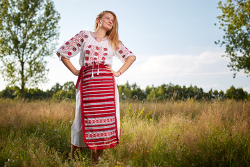 Girl in traditional Romanian costume