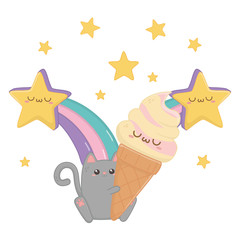 Kawaii of cat cartoon design