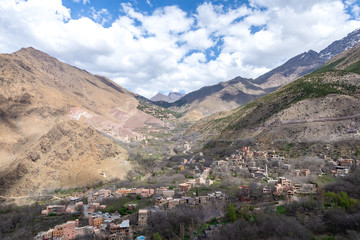 Obraz premium Imlil et les montagnes du Haut Atlas au Maroc