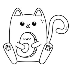 Kawaii of cat cartoon design