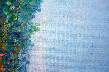 Abstract modern painting. Painting painted with a palette knife on canvas with oil paints in a large stroke.