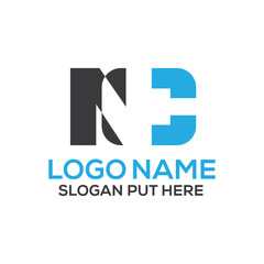 NC Letter logo design template