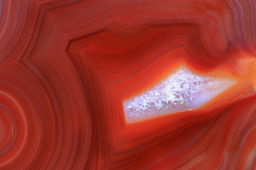 Detail of a red agate stone, salmon