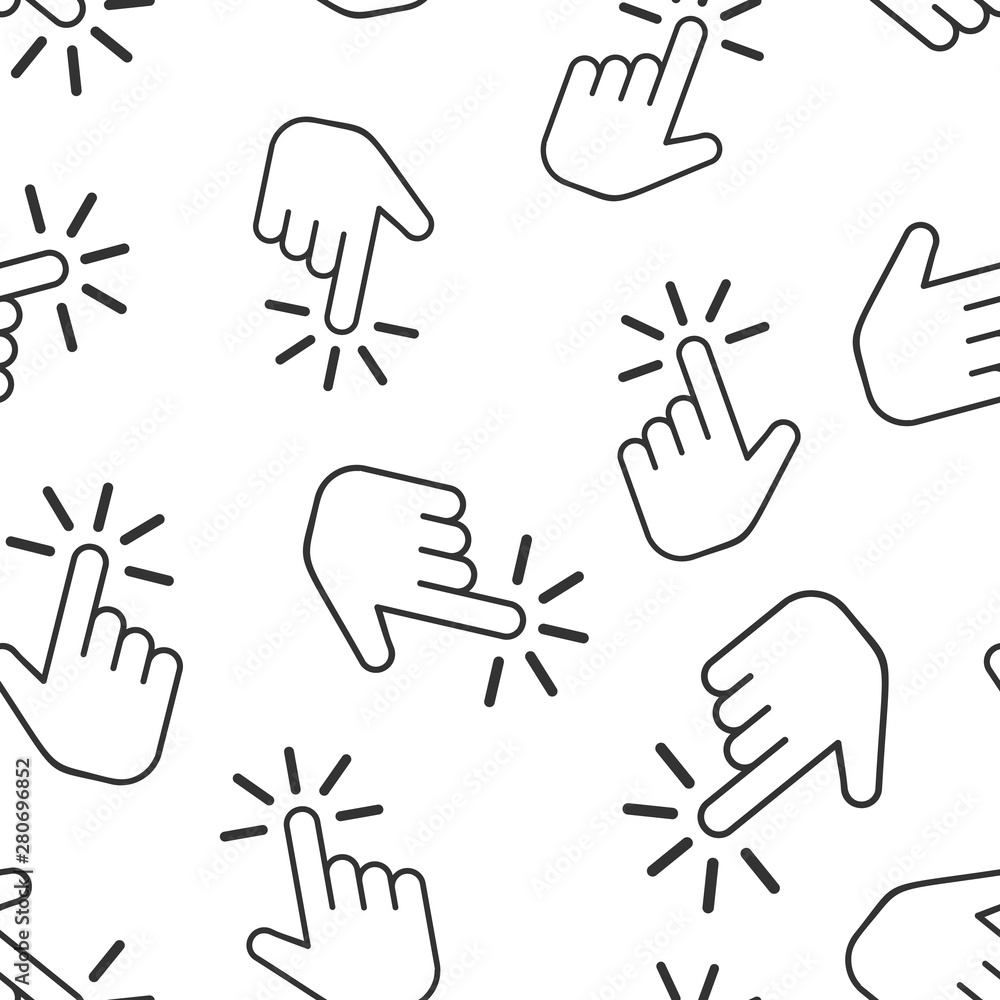 Aufkleber click mouse icon seamless pattern background. pointer vector illustration on white isolated backgrou