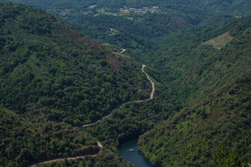 landscape of the sil canyon from the viewpoint do duque, ribeira sacra, ourense, galicia, spain