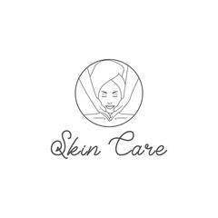 beauty face spa logo, therapy relax, template,herbal