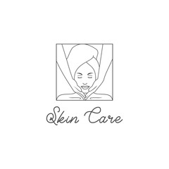 beauty face spa logo, therapy relax, template,herbal