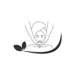 beauty face spa logo, therapy relax, template,herbal
