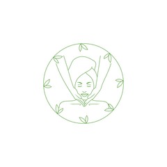 beauty face spa logo, therapy relax, template,herbal