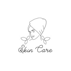 beauty face spa logo, therapy relax, template,herbal
