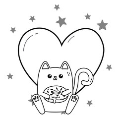 Kawaii of cat cartoon design