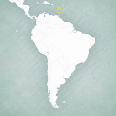 Map of South America - Saint Lucia