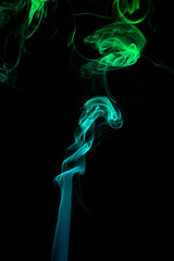 Abstract of colorful smoke on black background.