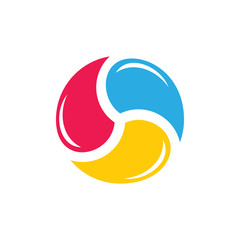 circle colorful water rotation geometric logo vector
