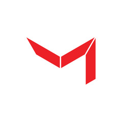 letter m simple geometric logo vector