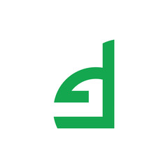 letter de unique simple geometric logo vector