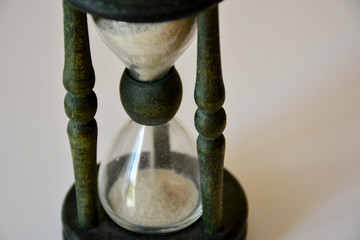  Old hourglass on white isolated background