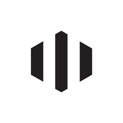 hexagonal stripes geometric line logo vector