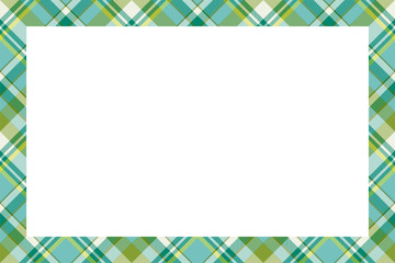 Vintage frame vector. Scottish border pattern retro style. Tartan plaid ornament.