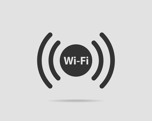 Free wi fi icon. Connection zone wifi vector symbol. Radio waves signal.