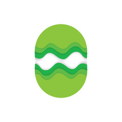 abstract green earth paper cut 3d descoration vector