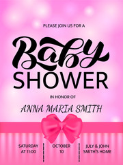Baby Shower brush lettering. Vector illustration for card or banner