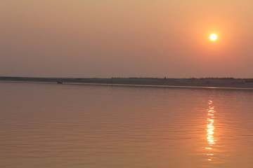 sunset on the river