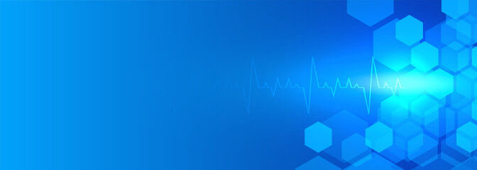 healthcare and medical blue banner with text space
