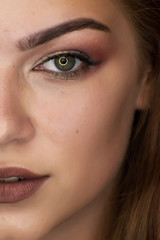 Fototapeta premium Portrait of girl with professional make-up.