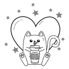 Kawaii of cat cartoon design