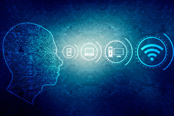  2d illustration technology background