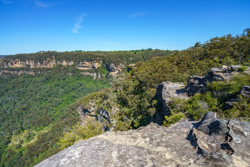 Fototapeta na wymiar hiking to olympian rock lookout, blue mountains, australia 7