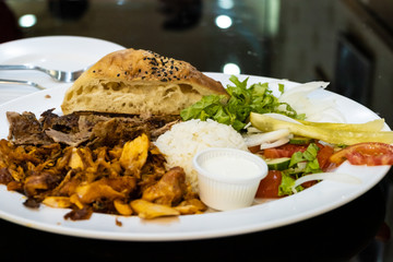 National Thai dish of rice with chicken. With herbs.