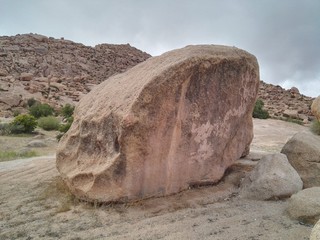 Great rock amid the mountains in Morocco.