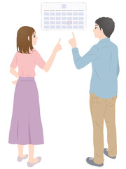 Fototapeta premium タイミング日を確認する夫婦