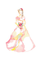 Obraz na płótnie Canvas ドレス、赤とピンク