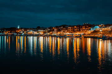 Nessebar Old Town at night